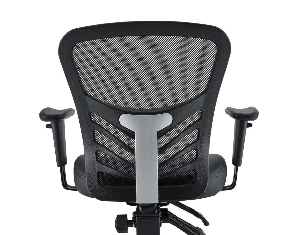 27.5"L x 26"W x 37 - 41.5"H - Articulate Adjustable Armrest Office Chair in Black (Vinyl Seat) - BUILDMYPLACE