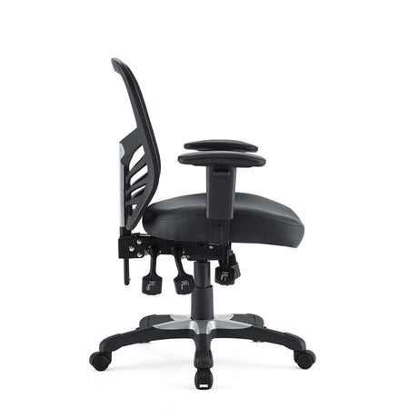 27.5"L x 26"W x 37 - 41.5"H - Articulate Adjustable Armrest Office Chair in Black (Vinyl Seat) - BUILDMYPLACE