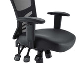 27.5"L x 26"W x 37 - 41.5"H - Articulate Adjustable Armrest Office Chair in Black (Vinyl Seat) - BUILDMYPLACE