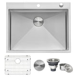 28 - inch Drop - in Tight Radius Topmount 16 Gauge Stainless Steel Kitchen Sink Single Bowl - BUILDMYPLACE