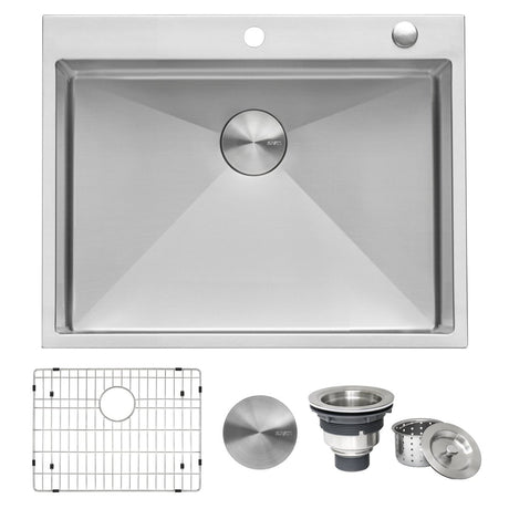 28 - inch Drop - in Tight Radius Topmount 16 Gauge Stainless Steel Kitchen Sink Single Bowl - BUILDMYPLACE