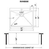 28 - inch Drop - in Tight Radius Topmount 16 Gauge Stainless Steel Kitchen Sink Single Bowl - BUILDMYPLACE