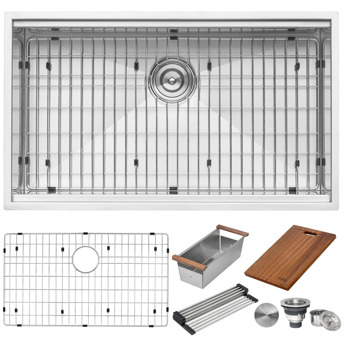 28 - inch Workstation Ledge Undermount 16 Gauge Stainless Steel Kitchen Sink Single Bowl - BUILDMYPLACE