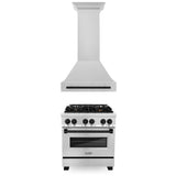 ZLINE 30" Autograph Edition Kitchen Package with Stainless Steel Dual Fuel Range and Range Hood with Matte Black Accents (2AKP-RARH30-MB)