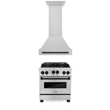 ZLINE 30" Autograph Edition Kitchen Package with Stainless Steel Gas Range and Range Hood with Matte Black Accents (2AKP-RGRH30-MB)