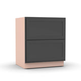Liberty Shaker Grey - 30 Inch Double Drawer Base Cabinet - 30" Width x 34.5" Height x 24" Depth