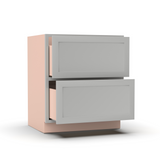 Liberty Shaker Ashen - 30 Inch Double Drawer Base Cabinet - 30" Width x 34.5" Height x 24" Depth