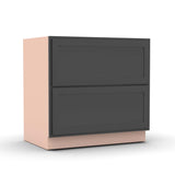 Liberty Shaker Grey - 36 Inch Double Drawer Base Cabinet - 36" Width x 34.5" Height x 24" Depth