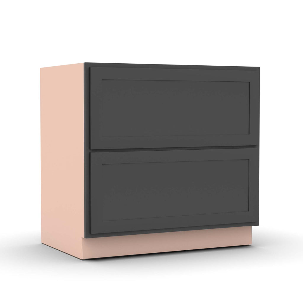 Liberty Shaker Grey - 36 Inch Double Drawer Base Cabinet - 36