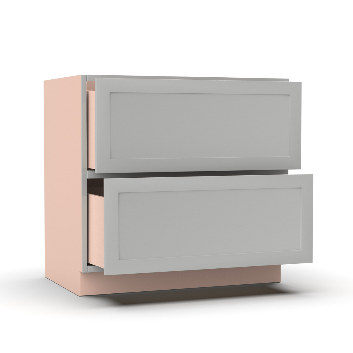 Liberty Shaker Ashen - 36 Inch Double Drawer Base Cabinet - 36" Width x 34.5" Height x 24" Depth