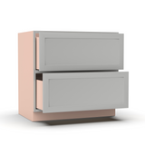 Liberty Shaker Ashen - 36 Inch Double Drawer Base Cabinet - 36" Width x 34.5" Height x 24" Depth