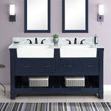 Bathroom Vanity in Navy Blue With Sink - Premium Farmington Family