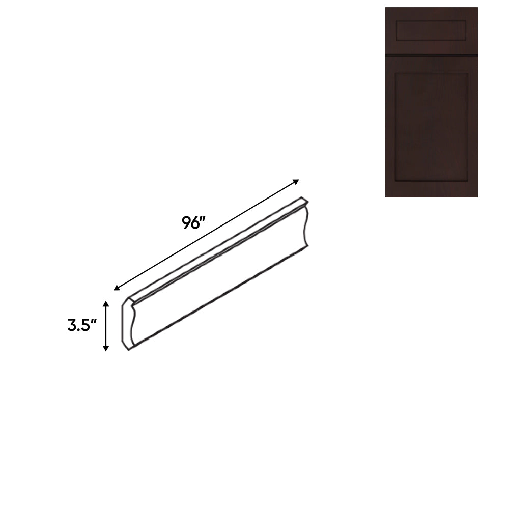 RTA - Beech Espresso - 3.5"W x 96"L - Wood Crown Molding - 3.5"W x 96"L - BE-CM3-1/2