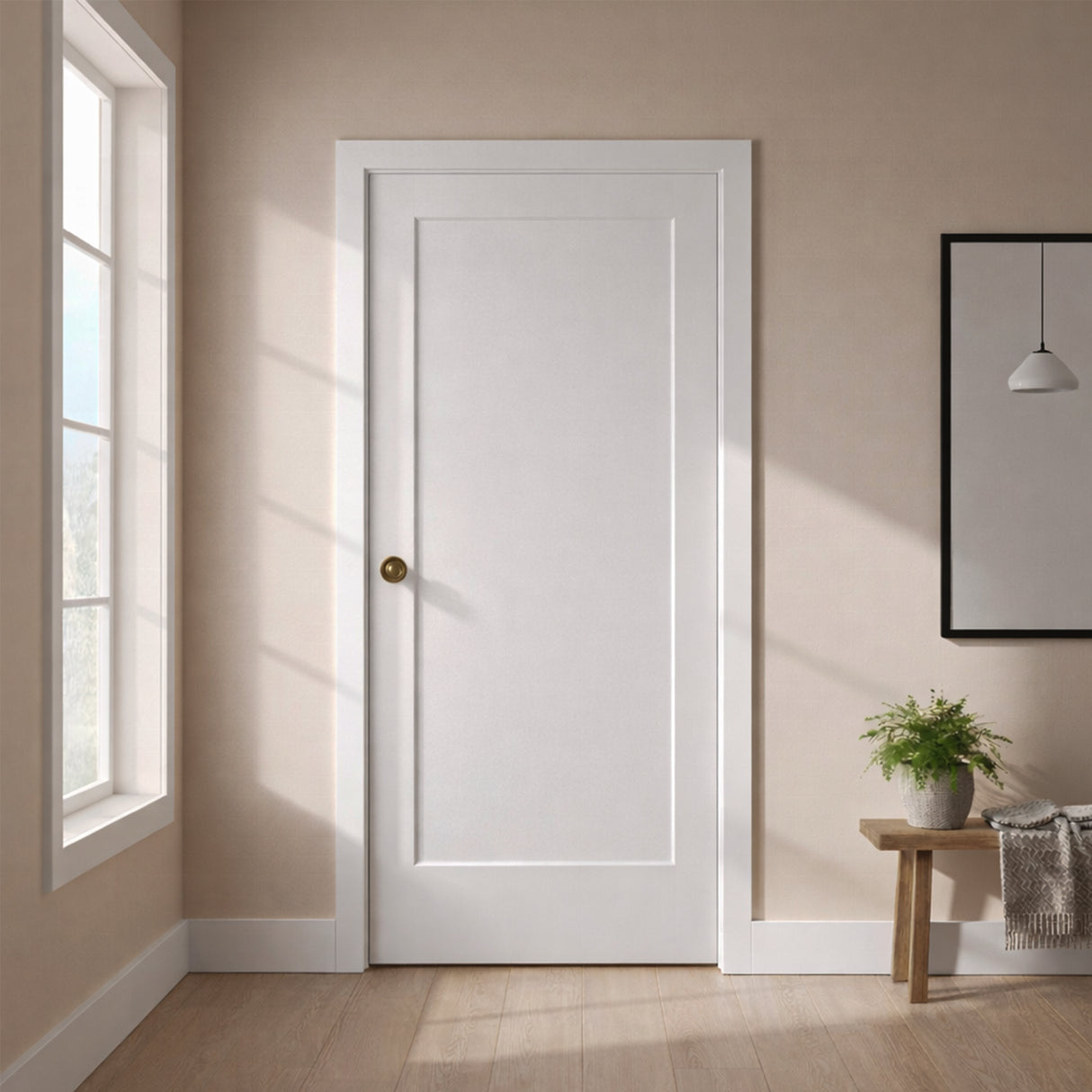 Ivanees 1-Panel Hollow Core Molded Shaker Door Slab - Madison 80 Inch Height
