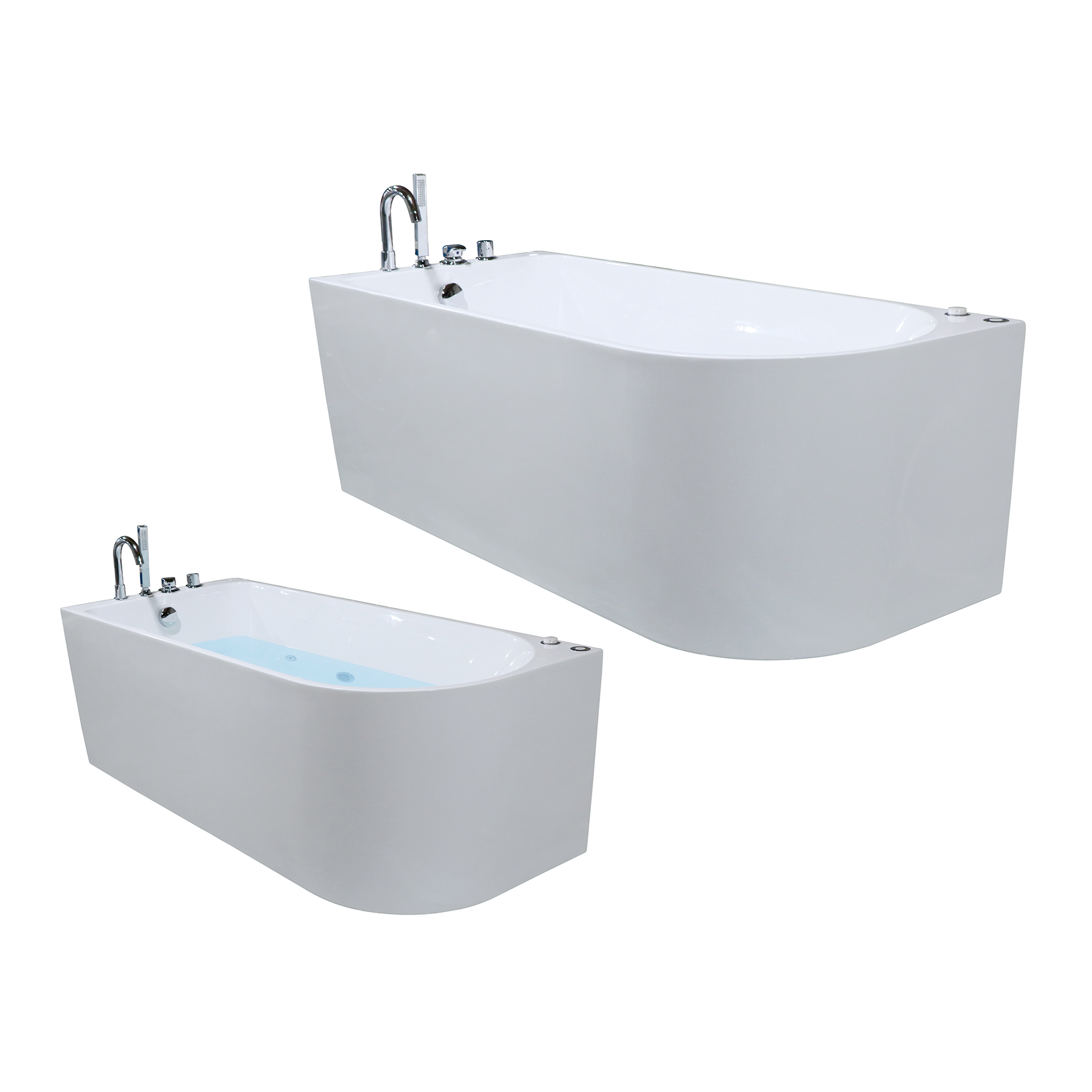 67 in. Corner Jetted Bathtub with Hot Bath & Bubbles Massage, 110v, 9