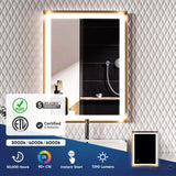 Bathroom Led Vanity Mirror with Frame, Dimmable Touch Switch Control, Anti-Fog Wall Mounted Makeup Mirror