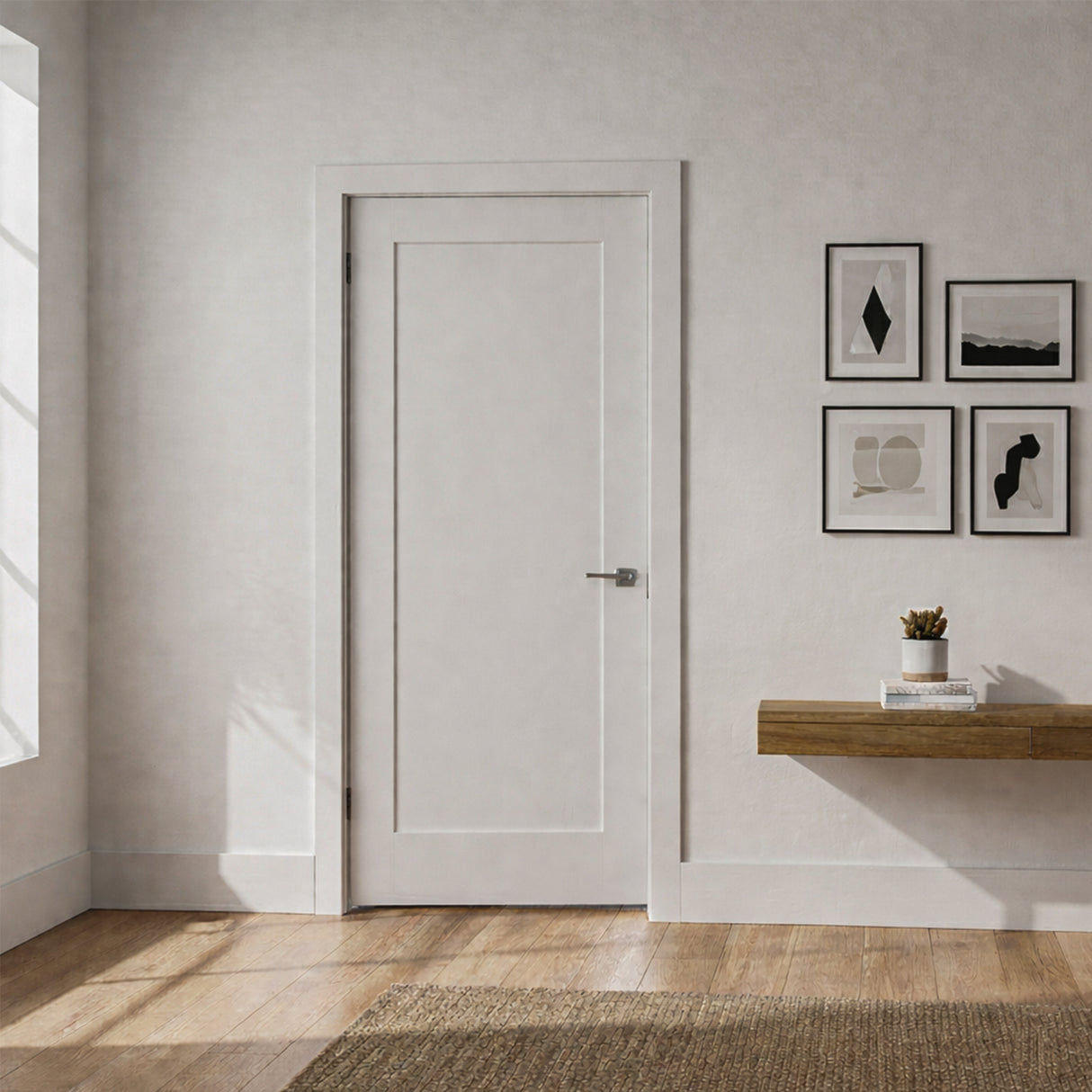 Ivanees 1-Panel Hollow Core Molded Shaker Door Slab - Madison 80 Inch Height