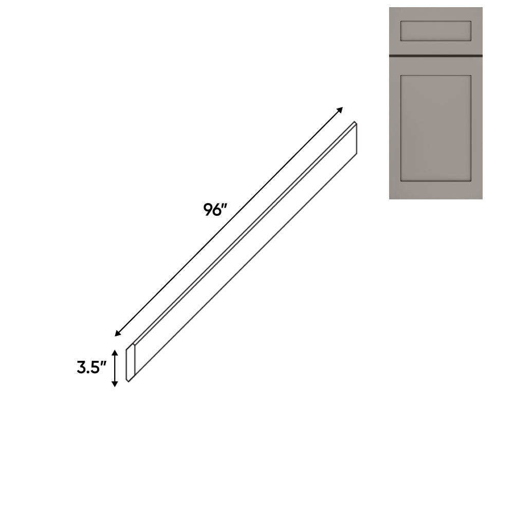 RTA - Grey Shaker - Wood Crown Molding - 96"W x 3.5"H x 3.5"D - GS-CMS3-1/2