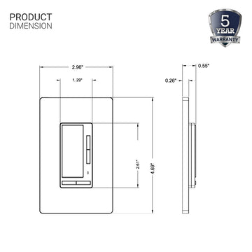 Wireless dimmer Manually Turn on/off and Dim Command