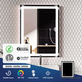 Bathroom Led Vanity Mirror with Frame, Dimmable Touch Switch Control, Anti-Fog Wall Mounted Makeup Mirror