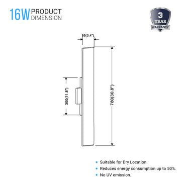 LED Wall Sconce Fixture, Dimmable, 3000K (Warm White), Brushed Brown (W1391-L)