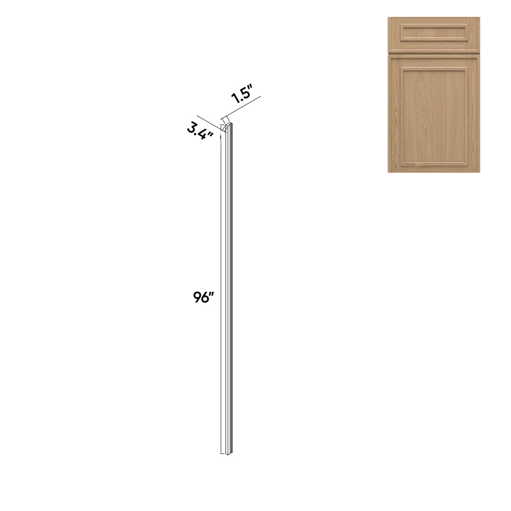 RTA - Elegant Shaker Oak - Wood Return - 96"W x 1.5"H x 0.75"D