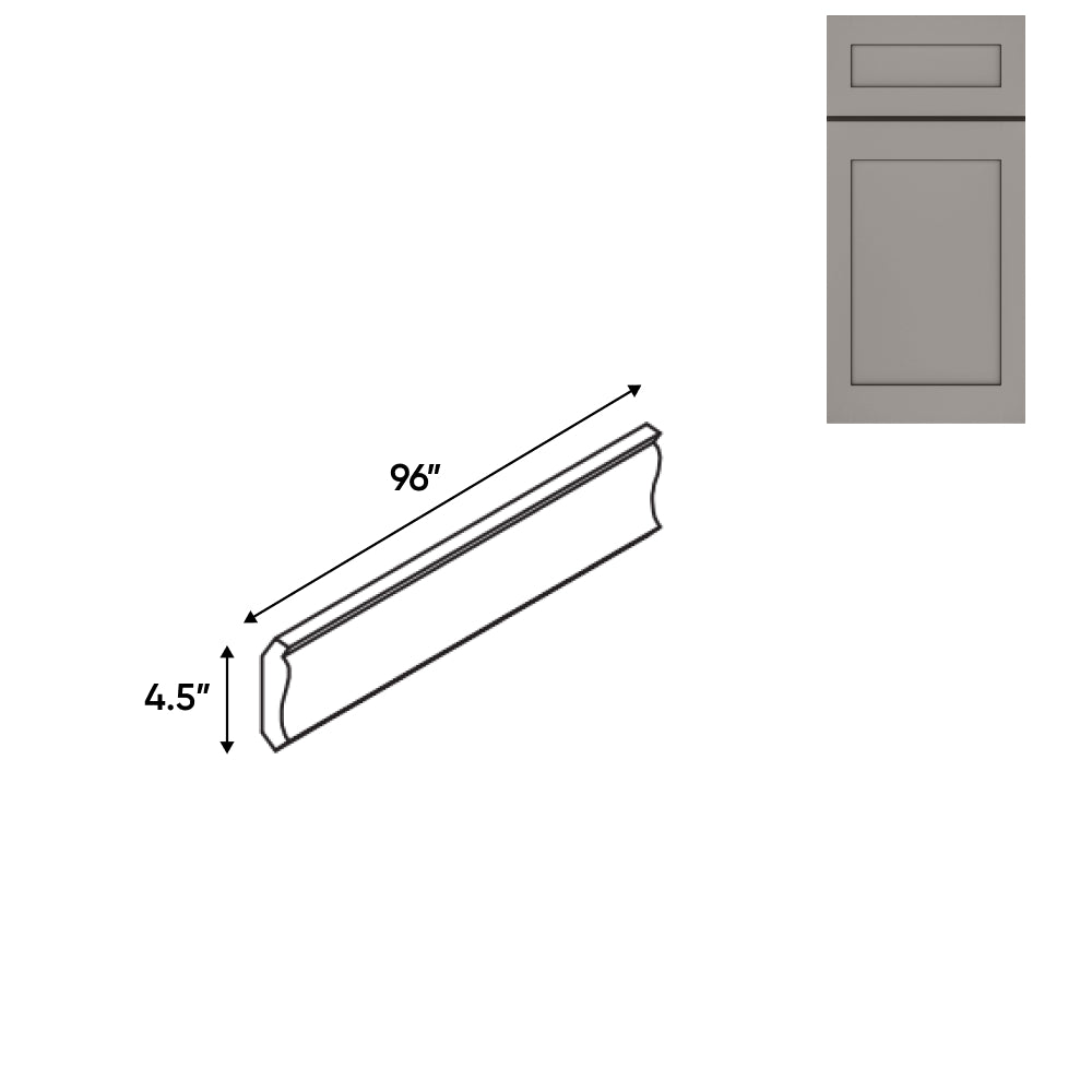 RTA - Grey Shaker - 4.5"W x 96"L - Wood Crown Molding - 4.5"W x 96"L - GS-CM4-1/2