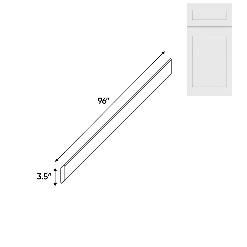 RTA - White Shaker - Wood Crown Molding - 96"W x 3.5"H x 3.5"D - VWS-CMS3-1/2