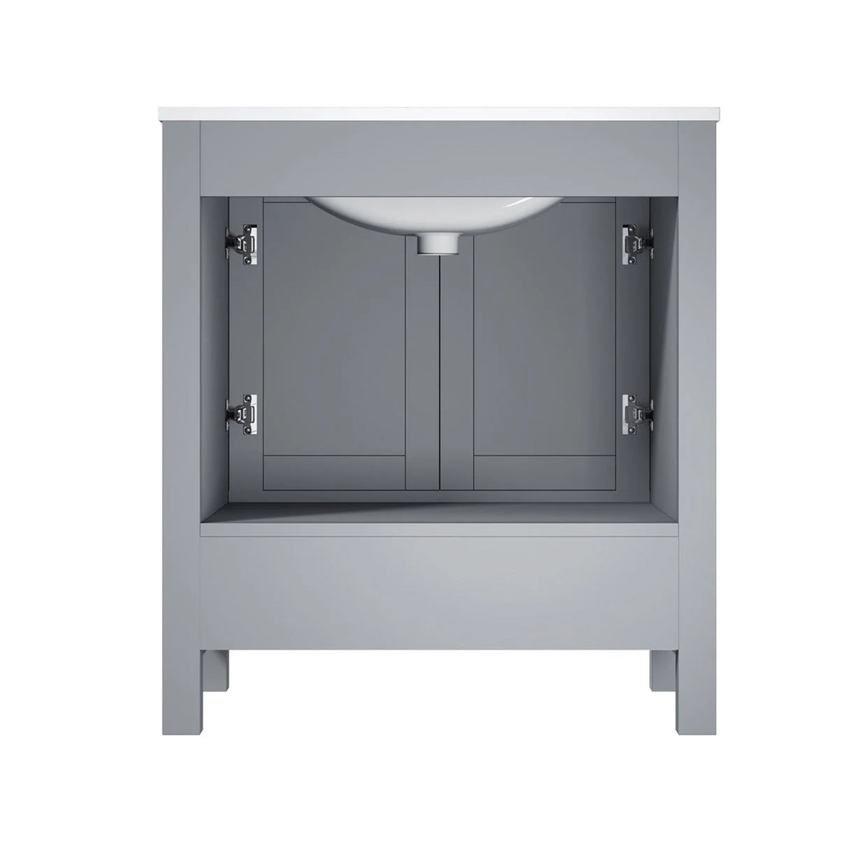 Jacques Distressed Grey Freestanding Bathroom Vanity with White Carrara Marble Top, White Square Sink