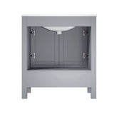 Jacques Distressed Grey Freestanding Bathroom Vanity with White Carrara Marble Top, White Square Sink