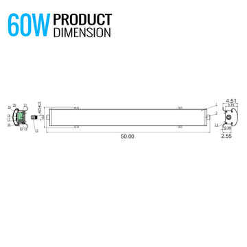 60 Watt 4FT LED Explosion Proof Low Bay Linear Light, FLF Series, 0-10V Dimming, 5000K, 8400LM, AC100-277V, IP66, Hazardous Location Lighting Fixtures