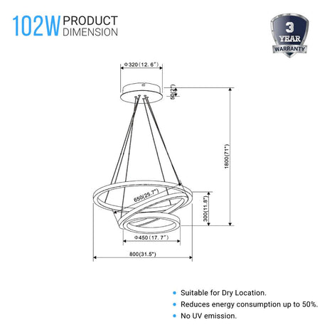 3-ring-led-light-unique-circular-chandelier-102w-3000k-4335lm-matte-black