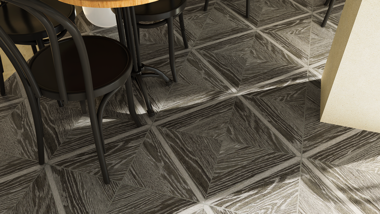 Marquetry Aspen Grey Ridge Matte Glazed Porcelain Mosaic