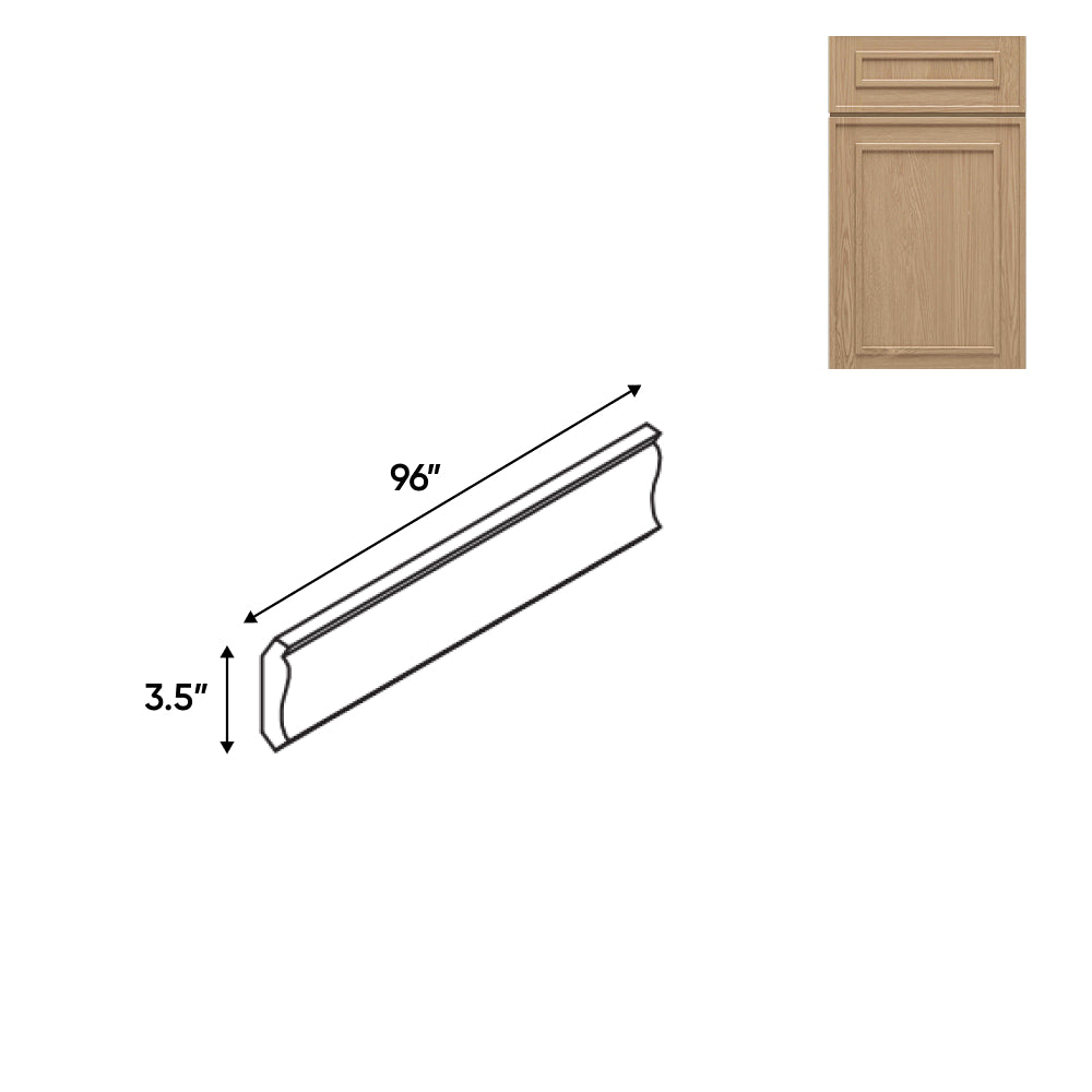 RTA - Elegant Shaker Oak - 3.5"W x 96"L - Wood Crown Molding