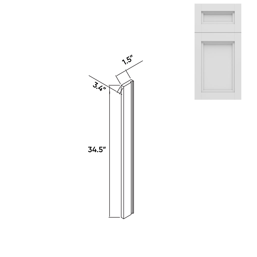 RTA - Havana Blanco - 1 1/2"W - Wood Return - 1.5"W x 34.5"H x 0.75"D - HAB-DWR1 1/2