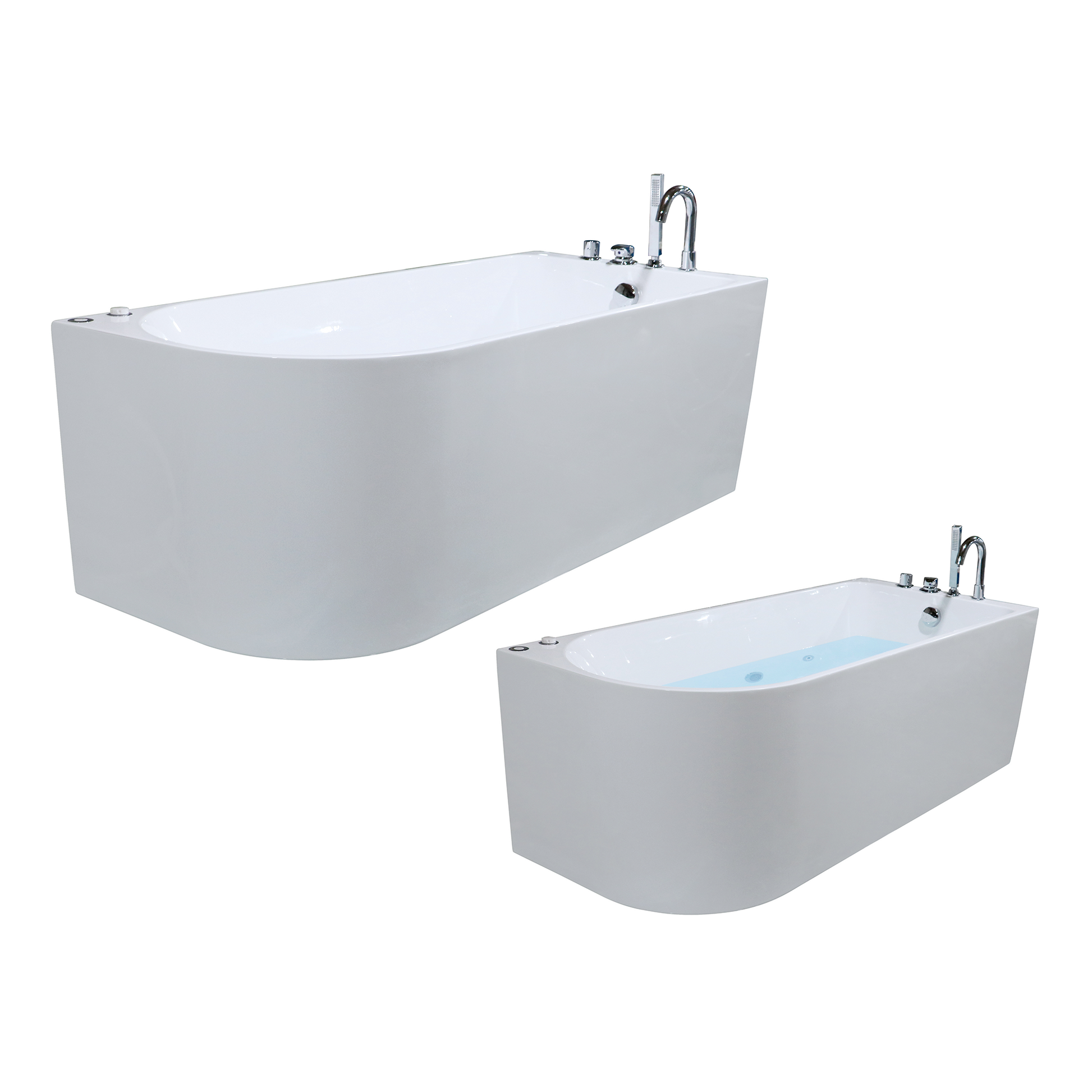 67 in. Corner Jetted Bathtub with Hot Bath & Bubbles Massage, 110v, 9