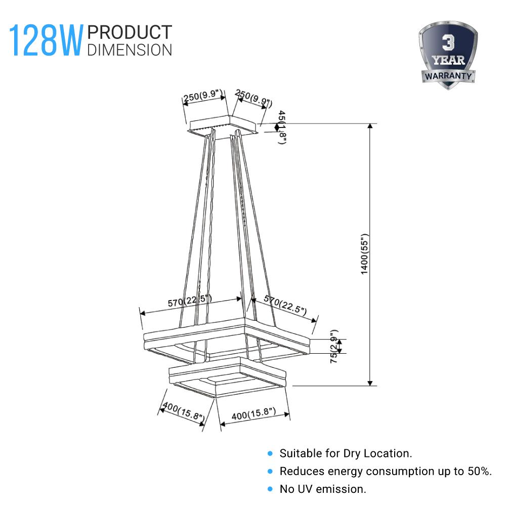 black-double-square-chandeliers-128w-3000k-2461lm-wooden