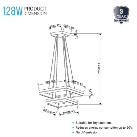 black-double-square-chandeliers-128w-3000k-2461lm-wooden