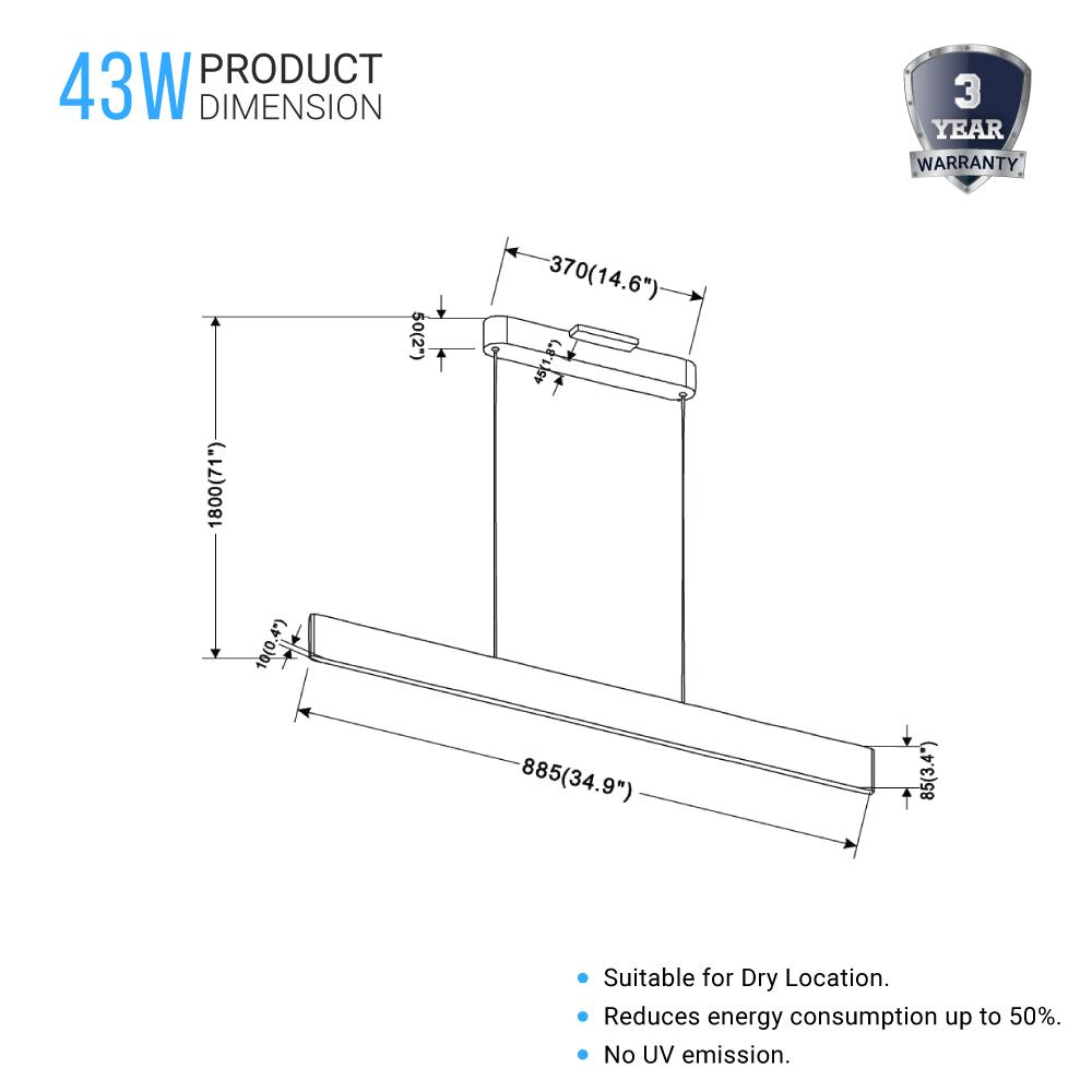 led-kitchen-island-light-chandelier-43w-3000k