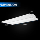 2FT LED Linear High Bay Shop Light, 110W, 5700K, 15000LM, 120 - 277VAC, 0 - 10V Dim, UL DLC Listed, Linear Hanging Light for Warehouse Workshops - 2 Pack - BUILDMYPLACE