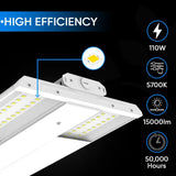 2FT LED Linear High Bay Shop Light, 110W, 5700K, 15000LM, 120 - 277VAC, 0 - 10V Dim, UL DLC Listed, Linear Hanging Light for Warehouse Workshops - 2 Pack - BUILDMYPLACE