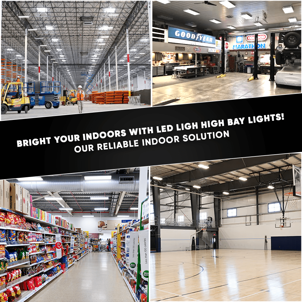 2FT LED Linear High Bay Shop Light, 110W, 5700K, 15000LM, 120 - 277VAC, 0 - 10V Dim, UL DLC Listed, Linear Hanging Light for Warehouse Workshops - 2 Pack - BUILDMYPLACE