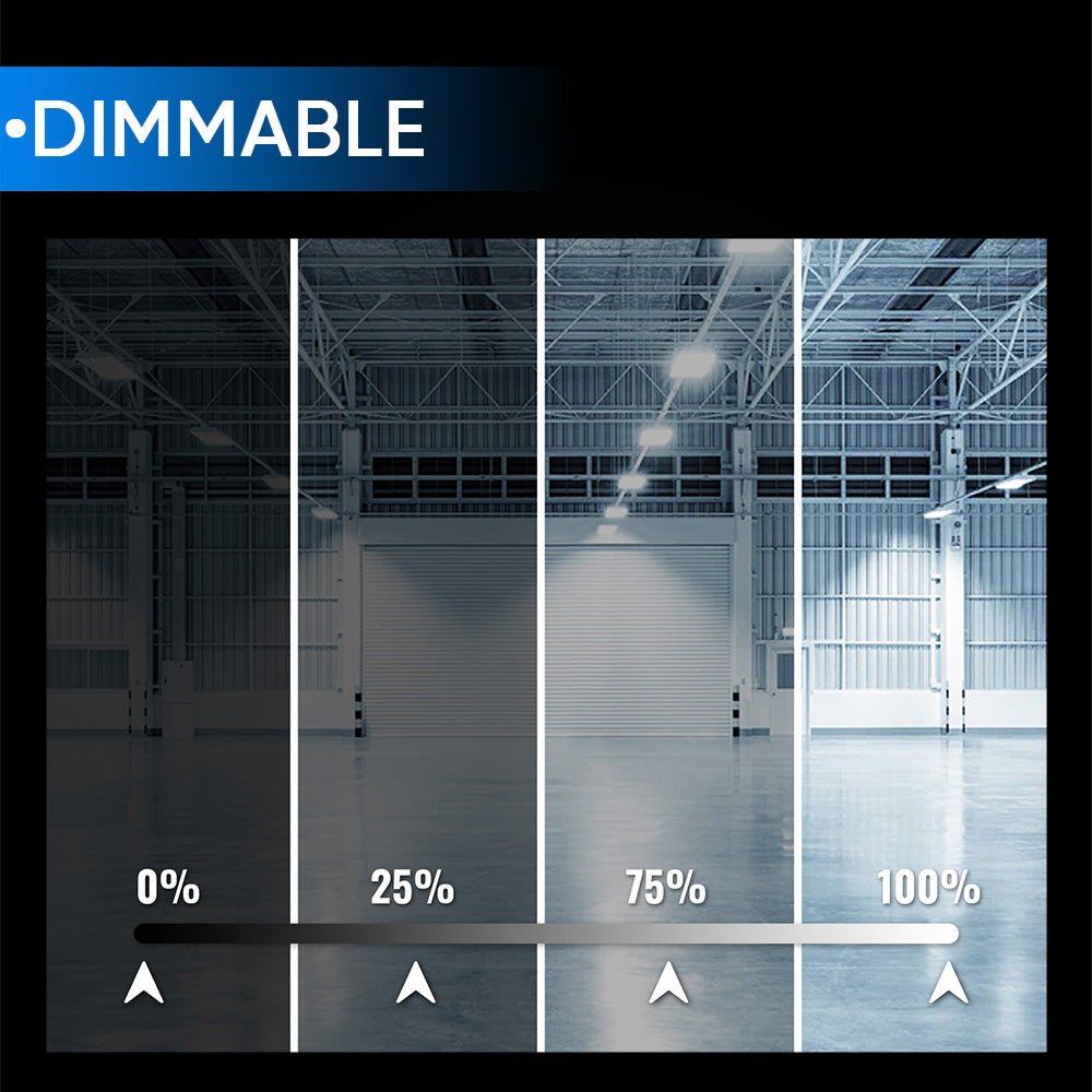 2FT LED Linear High Bay Shop Light, 110W, 5700K, 15000LM, 120 - 277VAC, 0 - 10V Dim, UL DLC Listed, Linear Hanging Light for Warehouse Workshops - 2 Pack - BUILDMYPLACE