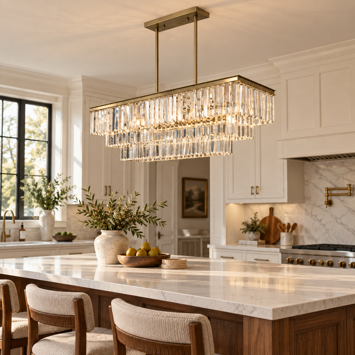 12-Light Pendant Chandelier, E12 Base, 60W Max Per Socket, 17.5-Inch Depth