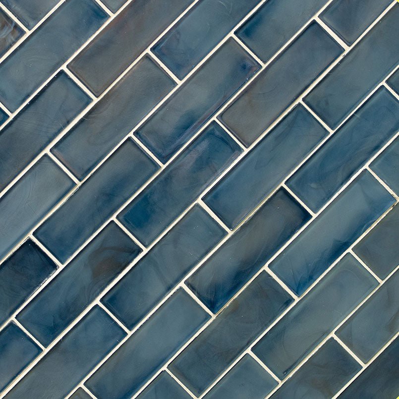 2"X 6" Blue Shimmer Glass Subway Brick Wall Mosaic Tile (14.4SQ FT/CTN) - BUILDMYPLACE