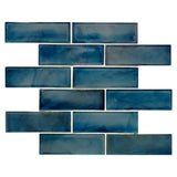 2"X 6" Blue Shimmer Glass Subway Brick Wall Mosaic Tile (14.4SQ FT/CTN) - BUILDMYPLACE