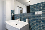 2"X 6" Blue Shimmer Glass Subway Brick Wall Mosaic Tile (14.4SQ FT/CTN) - BUILDMYPLACE