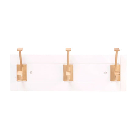 3 Coat & Hat Hook Rail 17 - 1/2 Inch Long in Brushed Golden Brass - Hickory Hardware - BUILDMYPLACE