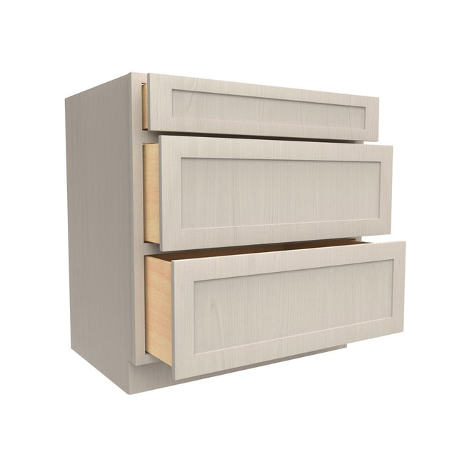 3 Drawer Base Cabinet | Elegant Stone | 33W x 34.5H x 24D - BUILDMYPLACE