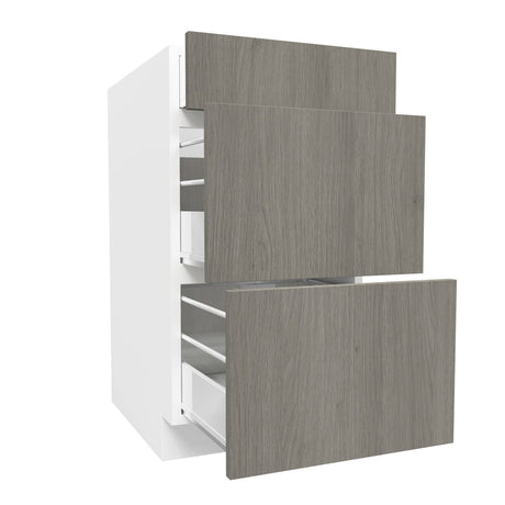 3 Drawer Base Cabinet| Matrix Silver | 18W x 34.5H x 24D - BUILDMYPLACE